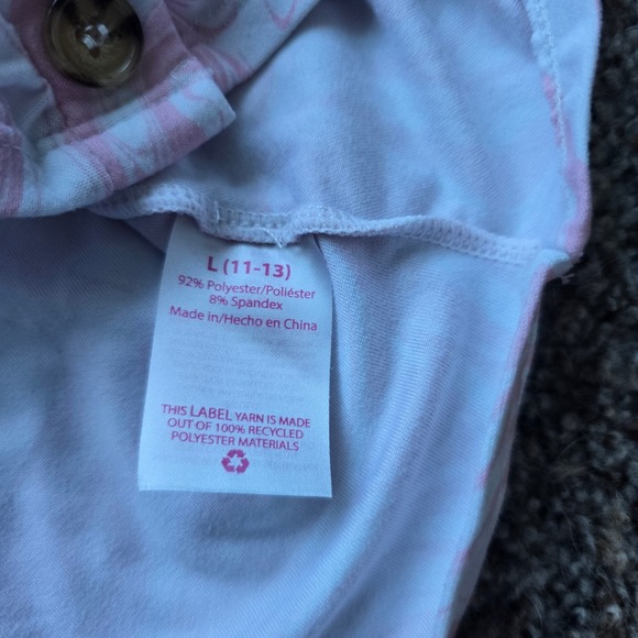 No Boundaries Pink Swirl Button-Down Shirt Short Sleeve Casual Top Size Large - Picture 5 of 6